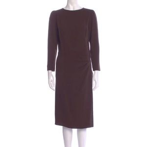 Ermanno Scervino wool midi dress brown size 44